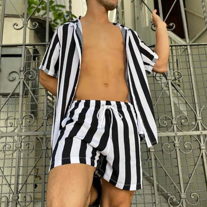 Stylisches Herren Sommer-Set mit Streifenmuster - StreifenFrisch