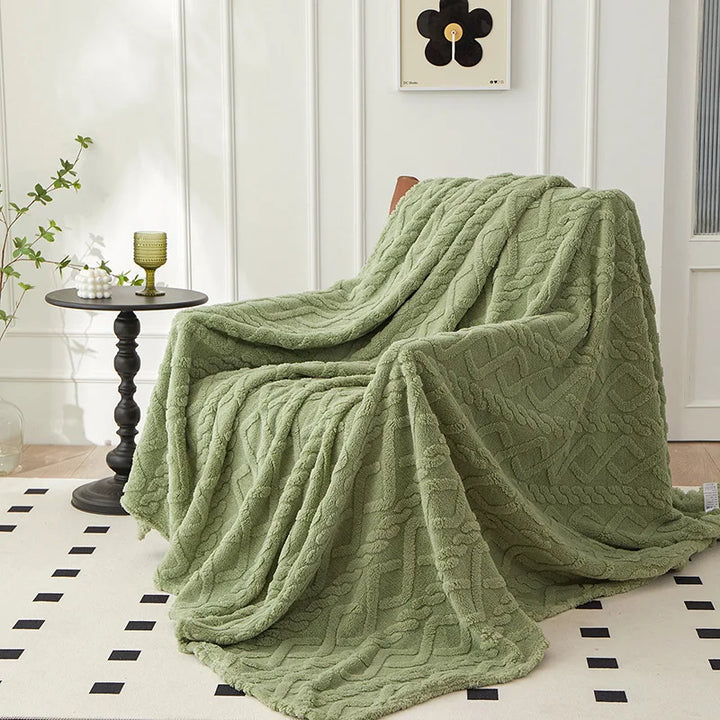 To-sidet tyk lammeuldtæppe - CozyLuxe