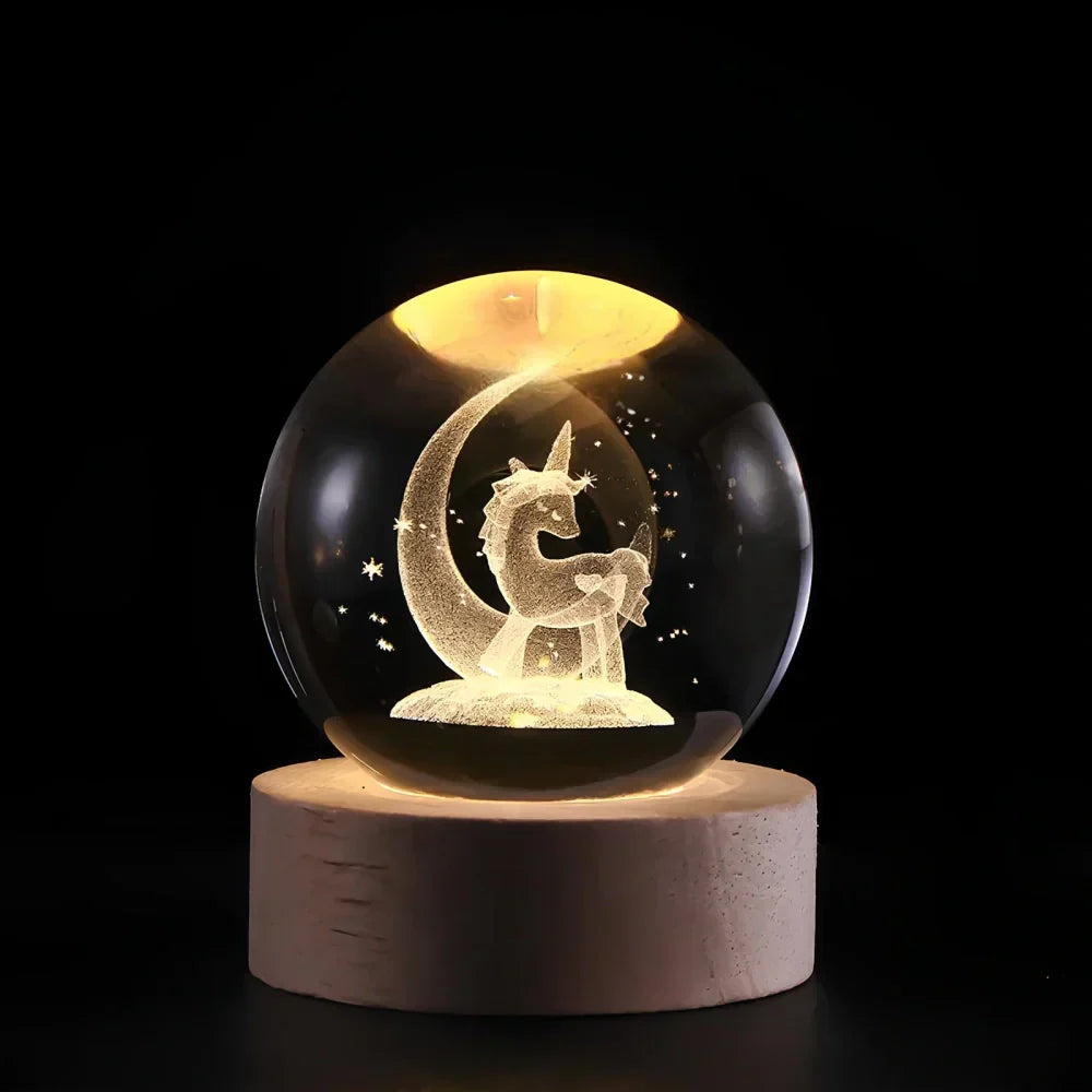 3D-Engravierte Kristallkugel - Celestia