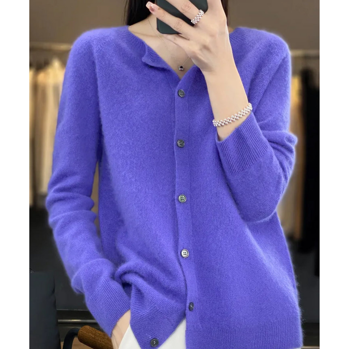 Dame Rundhals-Cardigan – Amalia Herbstzauber