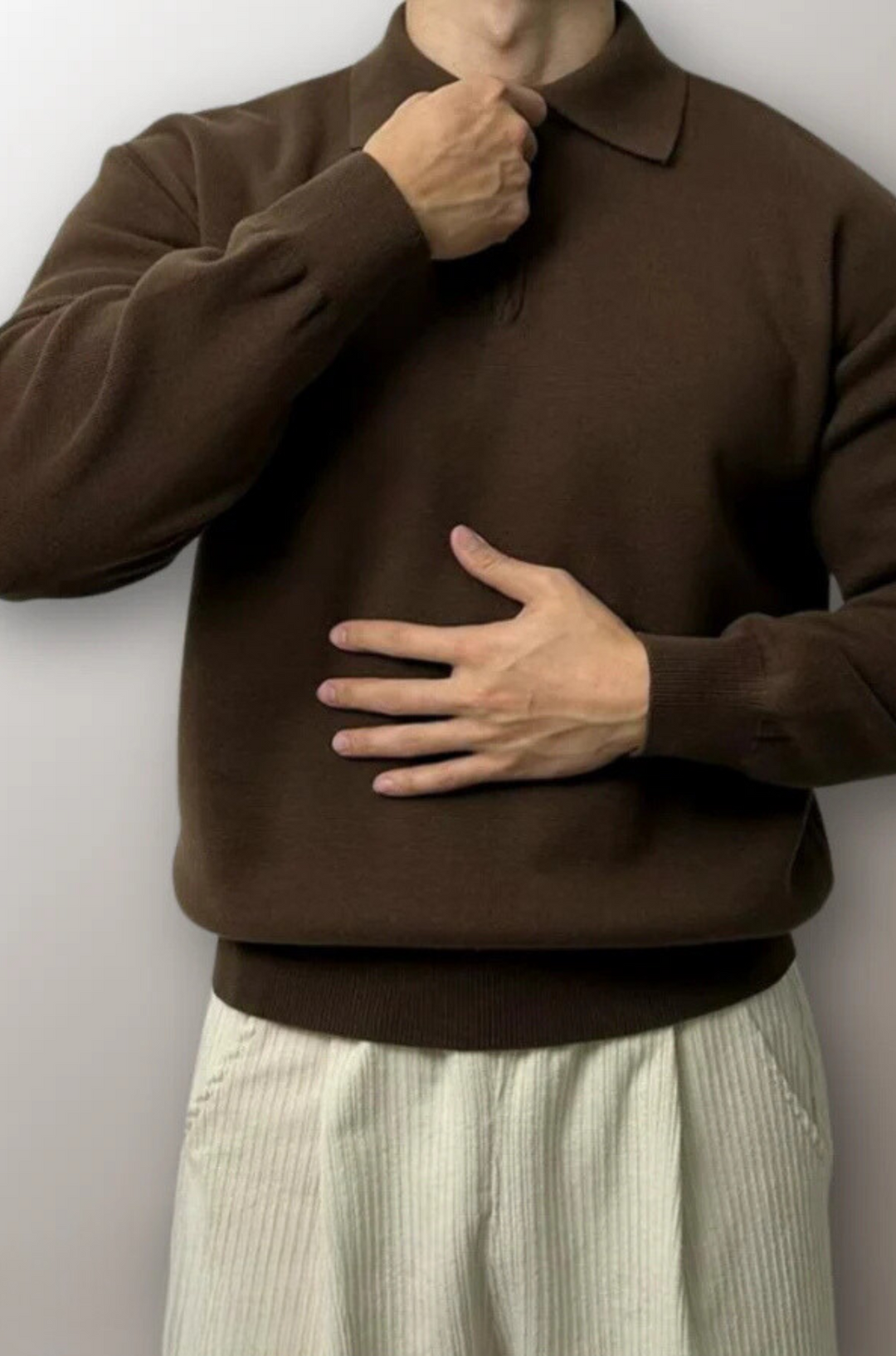 Comfortable Men's Polo Sweater – Liam