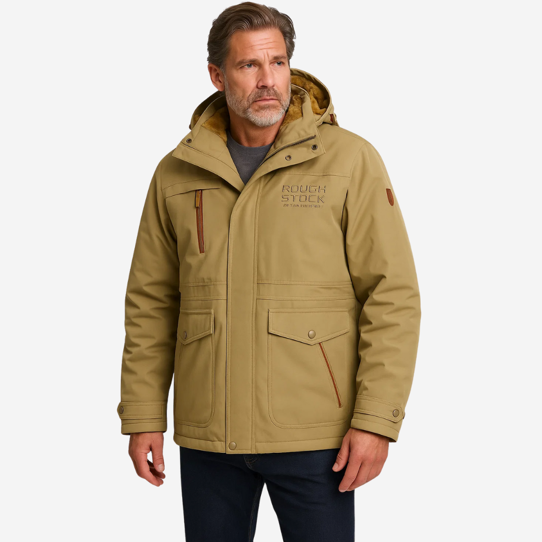 Men's winter jacket lined with plush & hood – Stellan