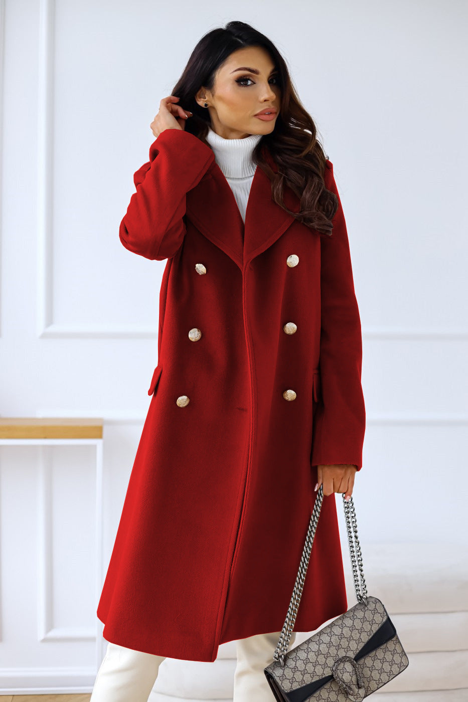 Double-breasted Women's Wool Coat – Celina