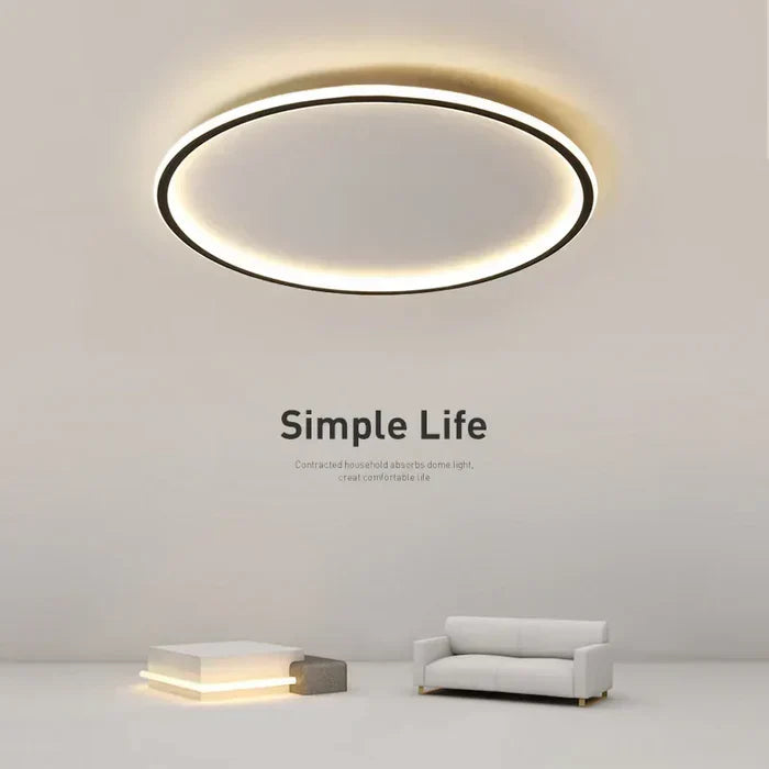Scandinavian Round Ceiling Light - AuroraSphere