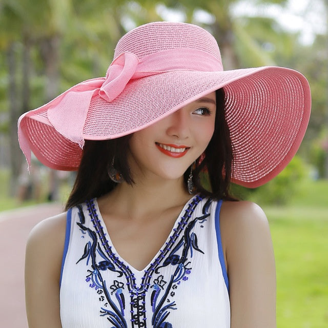 Sombrero de paja para mujer con protección solar – Candy