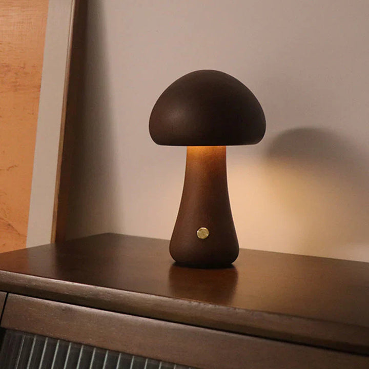 Wooden Mushroom LED Night Light - GlowShroom