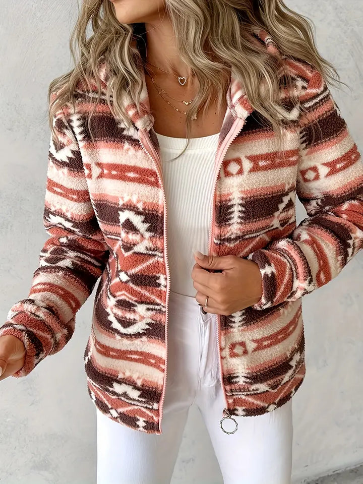 Women's Teddy Vest with Aztec Pattern – Nayeli