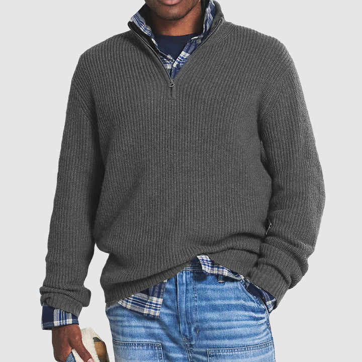 Business-Casual Men's Sweater with Zipper - Vincent