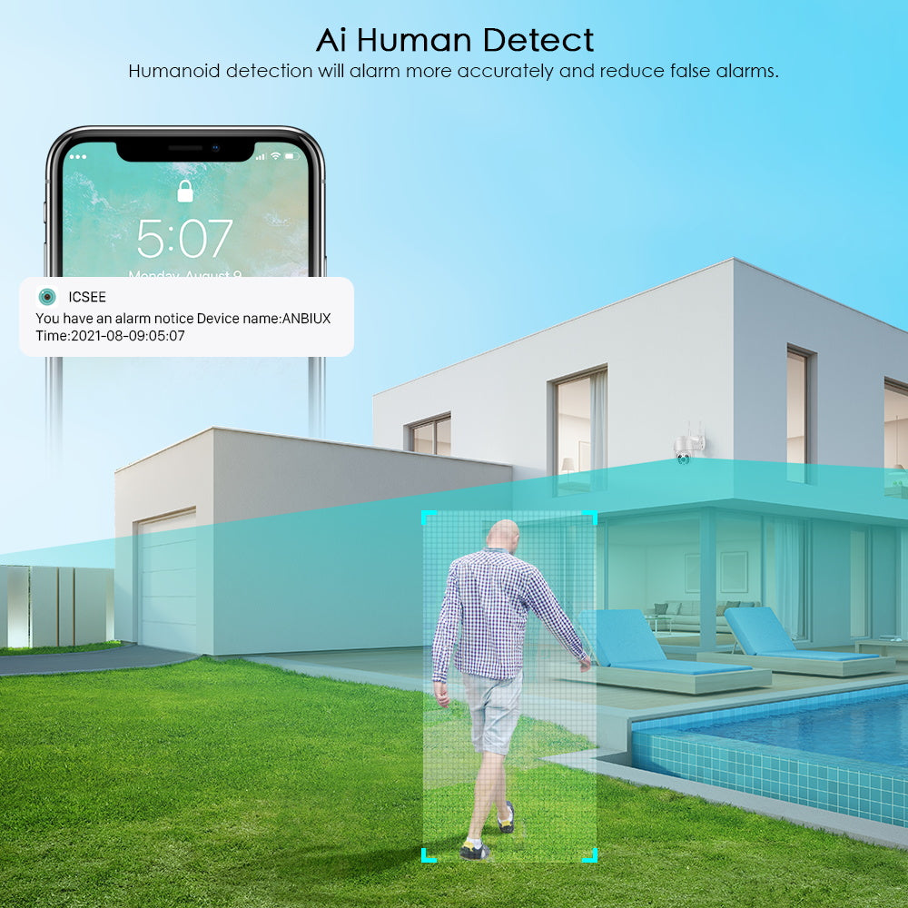 Trådløst udendørs overvågningskamera med WiFi – SecureView 360