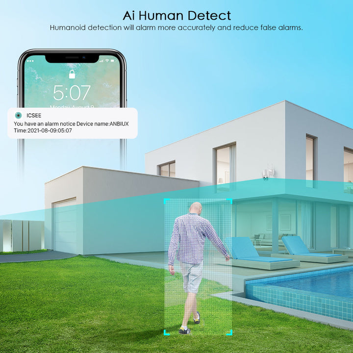 Trådløst udendørs overvågningskamera med WiFi – SecureView 360