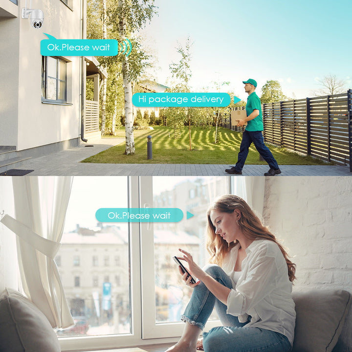 Trådløst udendørs overvågningskamera med WiFi – SecureView 360