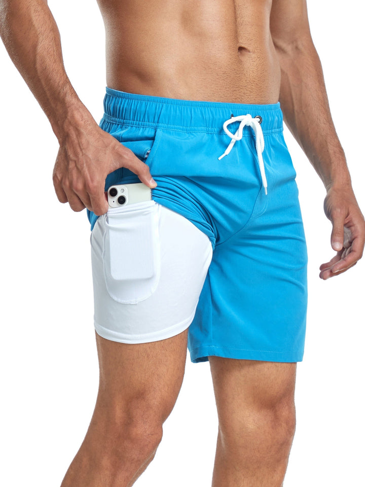 Hurtigtørrende herre bade-shorts med stretch og mobiltelefonlomme – Jonas