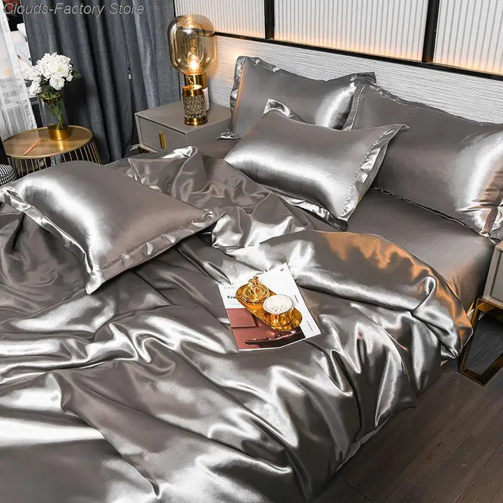 Luxe Uni-Satin-dynebetræk - SilkSerenity
