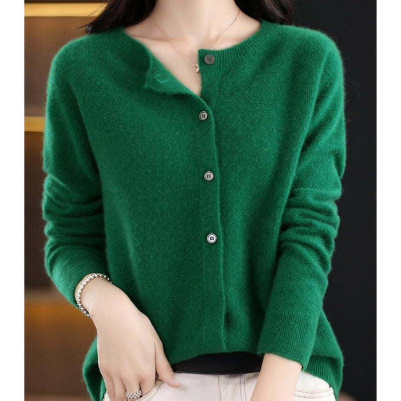Dame Rundhals-Cardigan – Amalia Herbstzauber