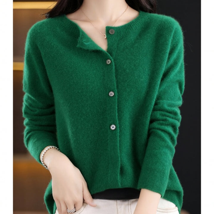 Dame Rundhals-Cardigan – Amalia Herbstzauber
