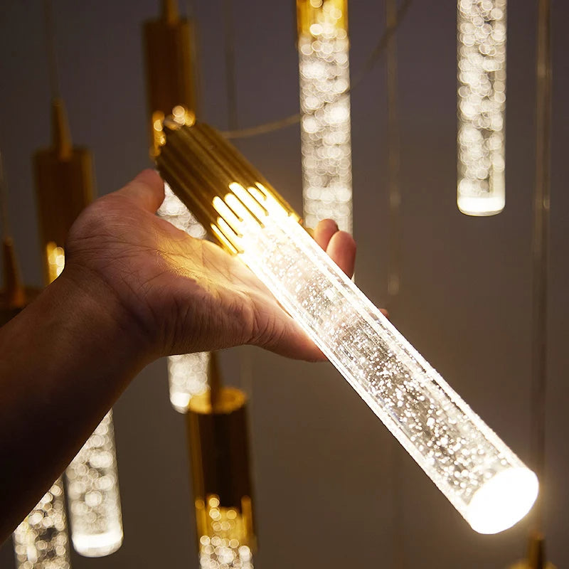 Glass pendant lamp in cylinder shape - Lustreau
