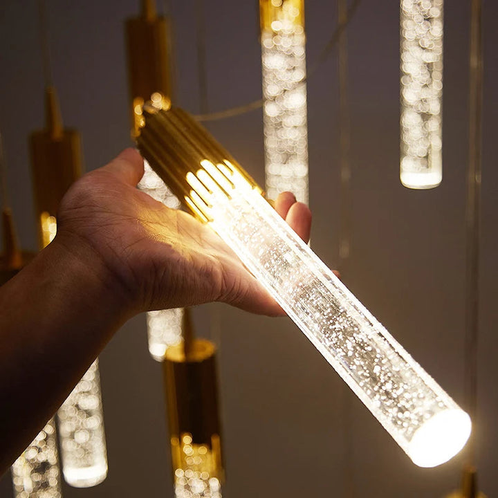Glass pendant lamp in cylinder shape - Lustreau