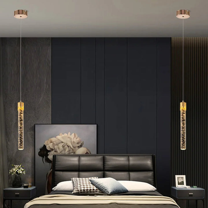 Glass pendant lamp in cylinder shape - Lustreau