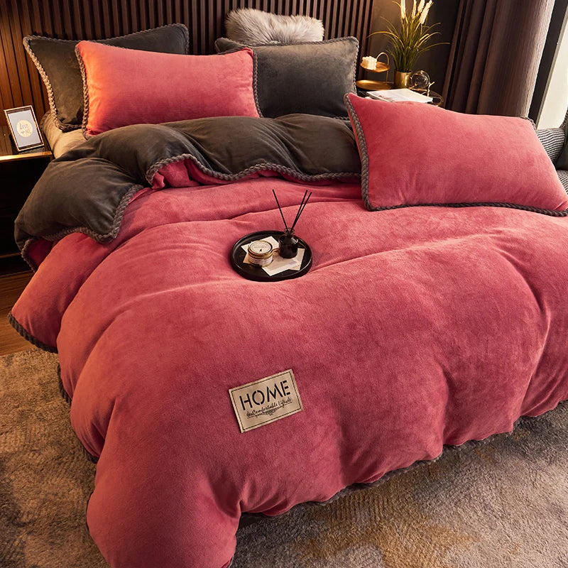 Luxurious Velvet Fleece Bedding Set – PlushHaven
