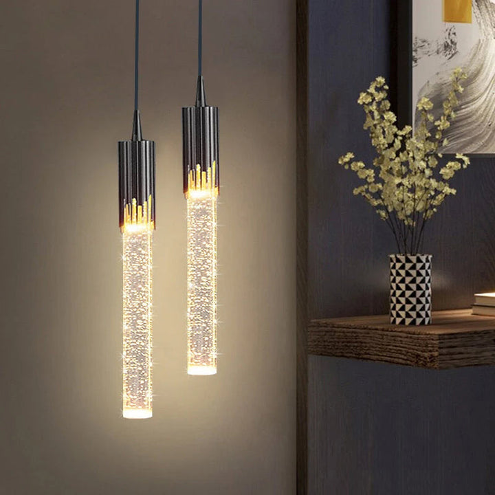 Glass pendant lamp in cylinder shape - Lustreau