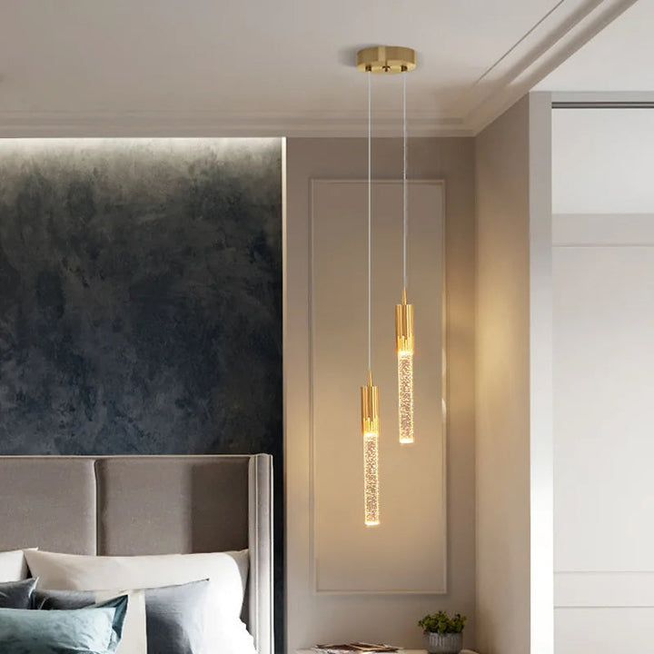 Glass pendant lamp in cylinder shape - Lustreau