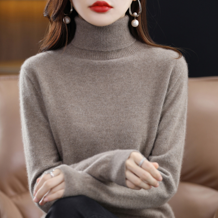 Luxury cashmere women's turtleneck sweater - Elena