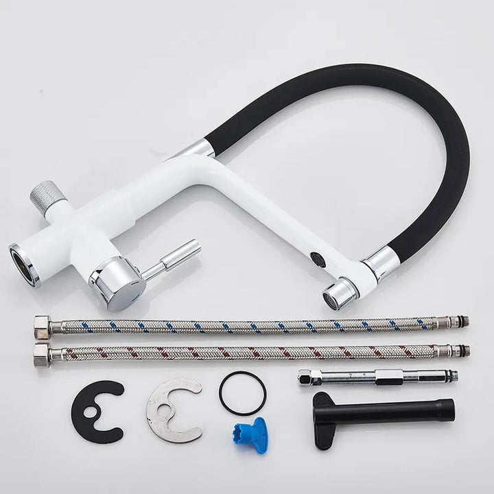 Kitchen faucet with dual spout and water filtration – PureFlow Duo
