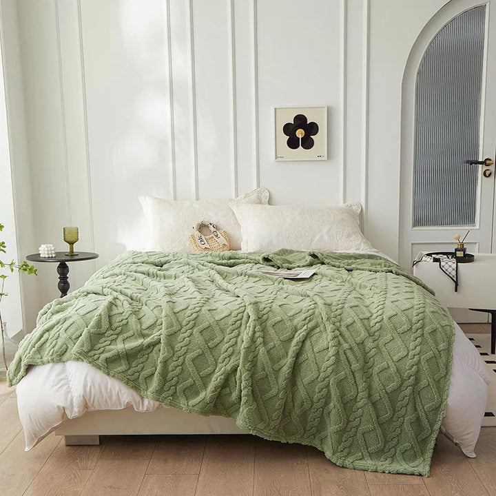 To-sidet tyk lammeuldtæppe - CozyLuxe