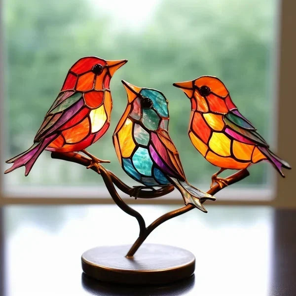 Colorful acrylic birds for stylish interior design - ChicGlass Birds