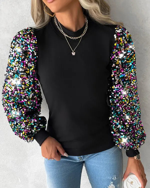 Blusa de moda para mujer con mangas globo de colores - Lorena