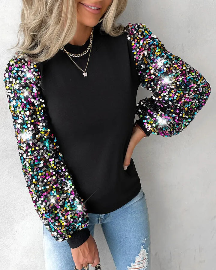 Blusa de moda para mujer con mangas globo de colores - Lorena