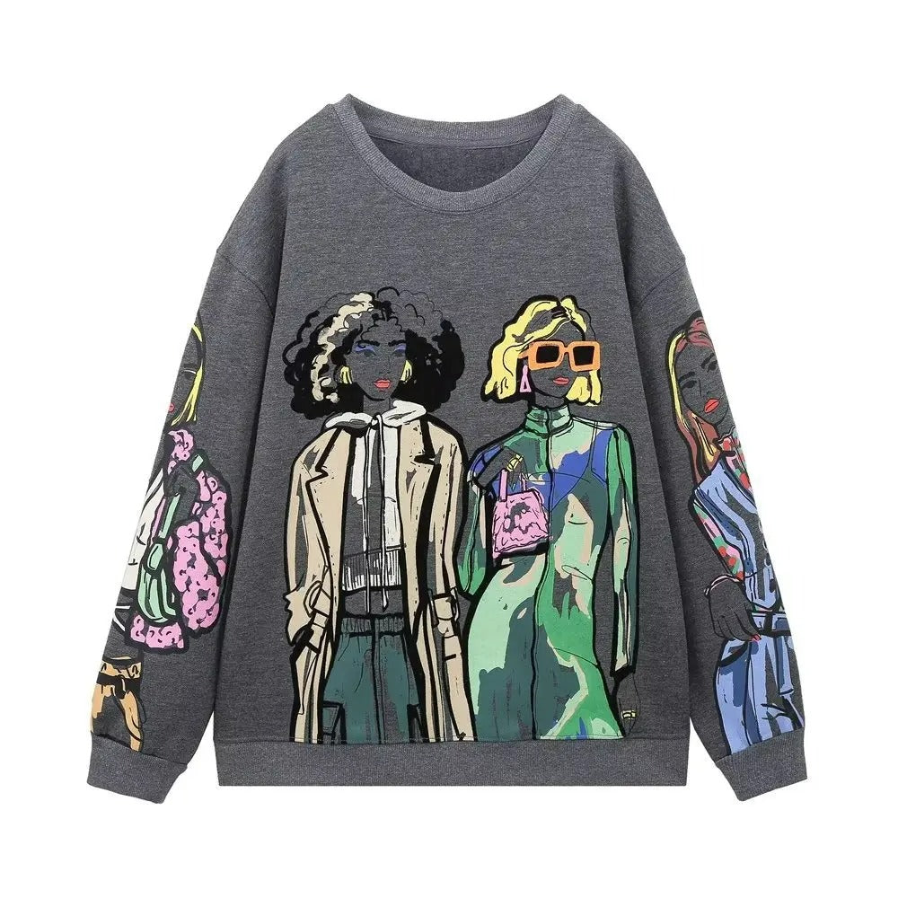 Vidtsiddende sweater med uldmønster – Elise