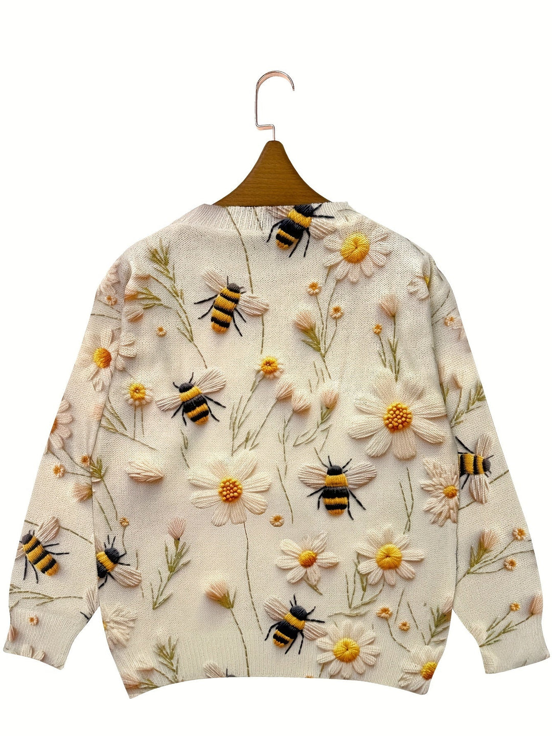 Trendy Women's Sweater with Bee Motif - Sophie