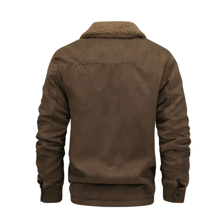 Men's outdoor jacket lined with teddy fleece & notch collar – Corvin