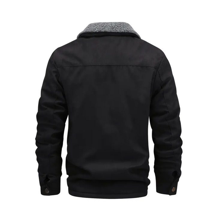 Men's outdoor jacket lined with teddy fleece & notch collar – Corvin