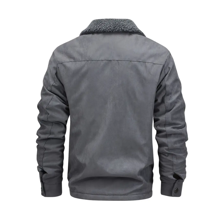 Men's outdoor jacket lined with teddy fleece & notch collar – Corvin