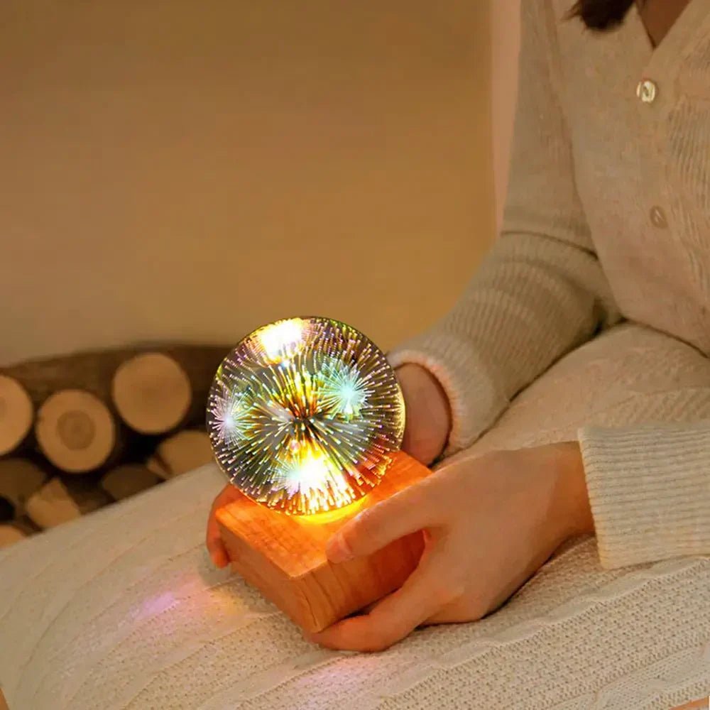 Crystal ball lamp with 3D fireworks effect - StarburstGlow