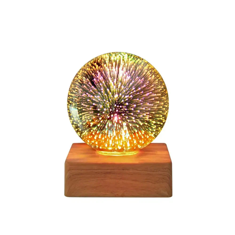 Crystal ball lamp with 3D fireworks effect - StarburstGlow