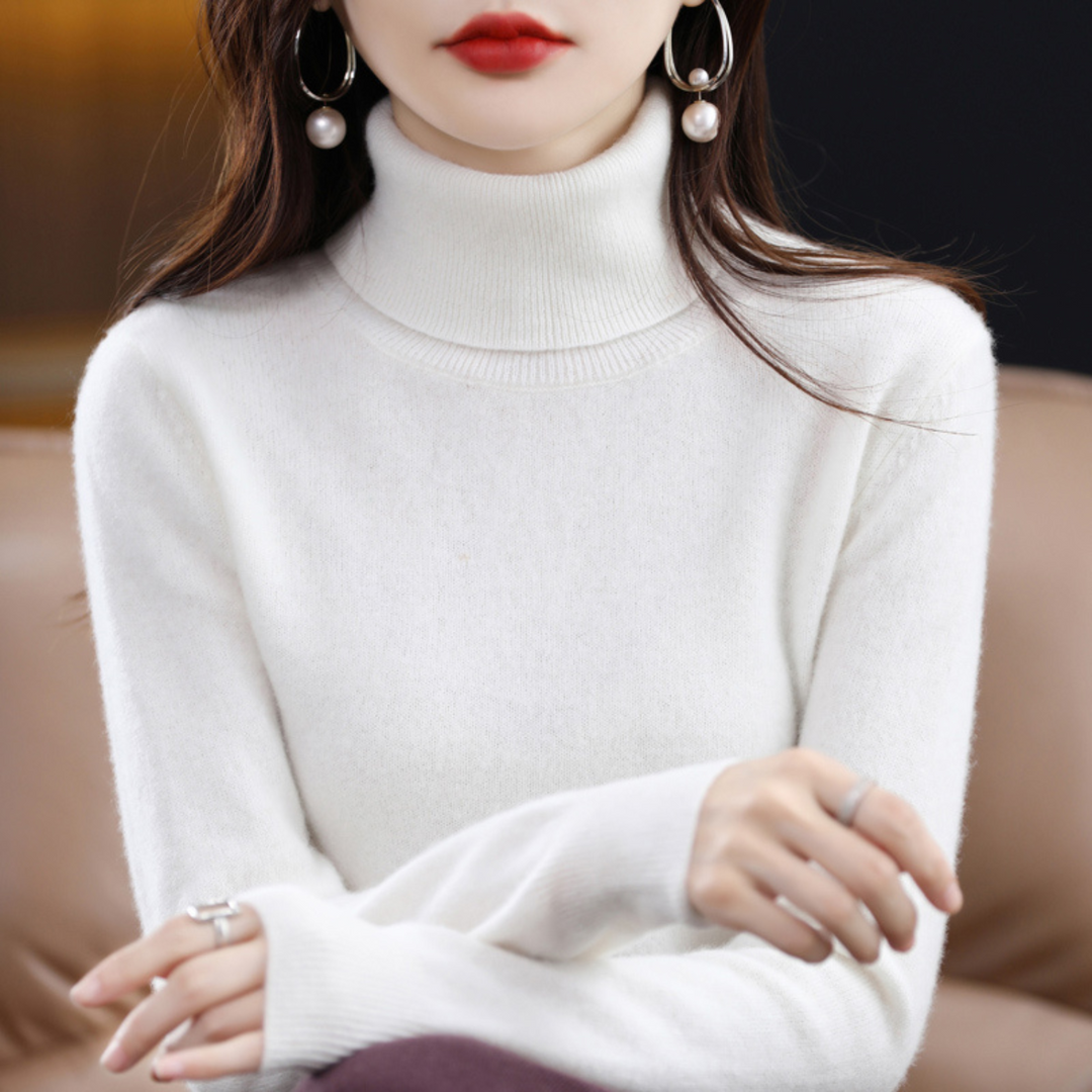 Luxury cashmere women's turtleneck sweater - Elena
