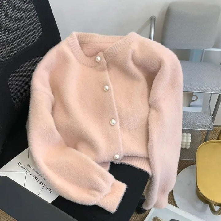 Loose knitted women's vest with round neckline - Sophie
