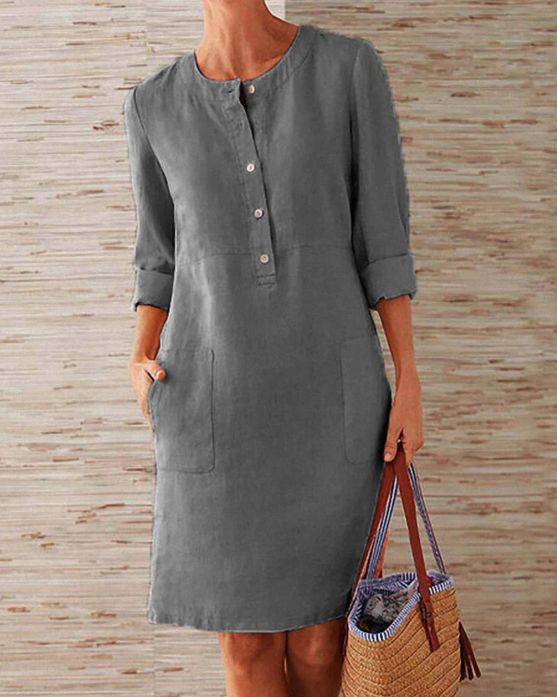 Elegant summer dress with button placket – Allegra
