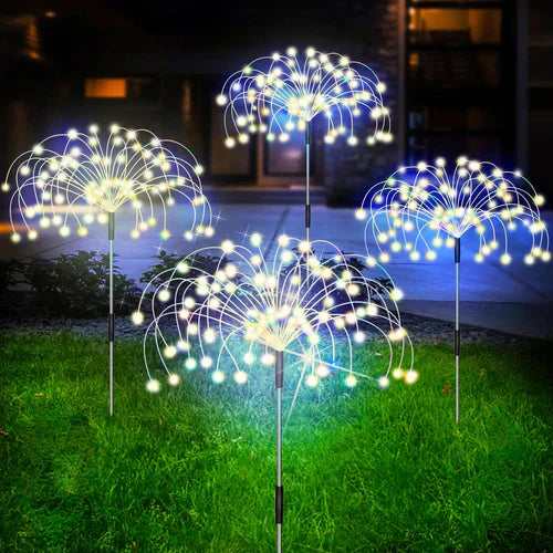 Wasserdichte Solar-Gartenlampe mit Feuerwerkeffekt – SparkGlow