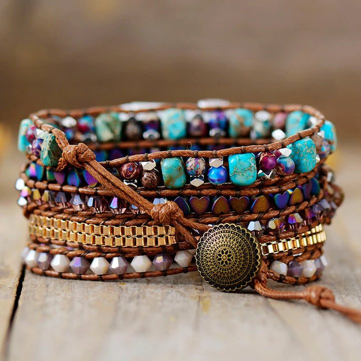 Jaspis- og Onyx-Boho-armbånd til Apple Watch – Lyra