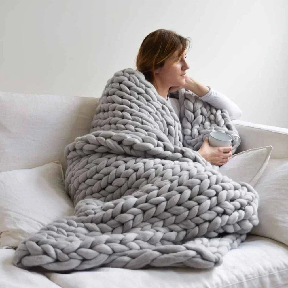 DIY Chunky XL 1000 Grams Wool Yarn for Soft Blankets - LuxeWool