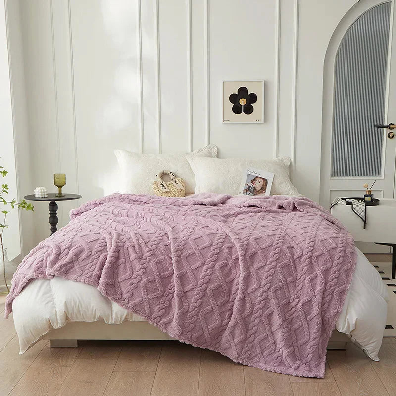 To-sidet tyk lammeuldtæppe - CozyLuxe