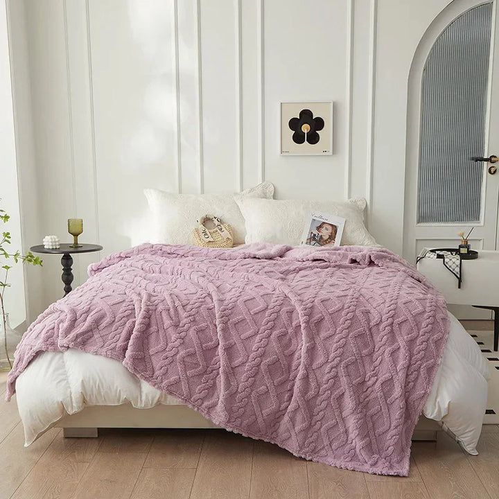 To-sidet tyk lammeuldtæppe - CozyLuxe