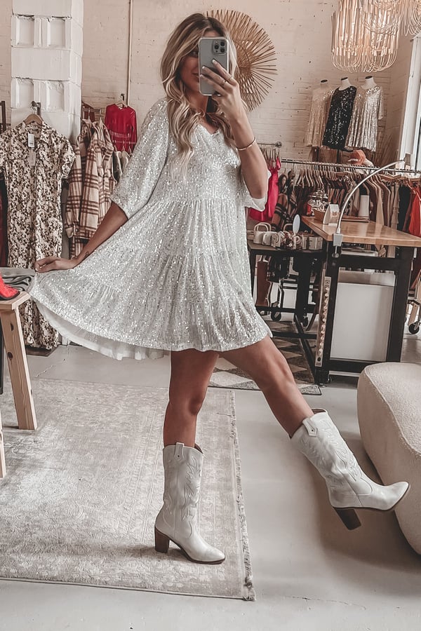 Vestido línea A - ShimmerFlow