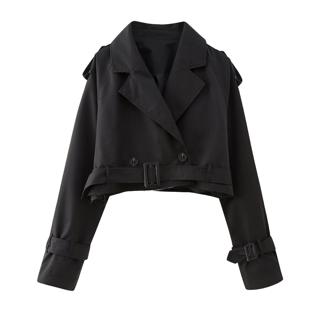 Trendige Kurze Damen-Trenchcoat mit Gürtel – Amelie