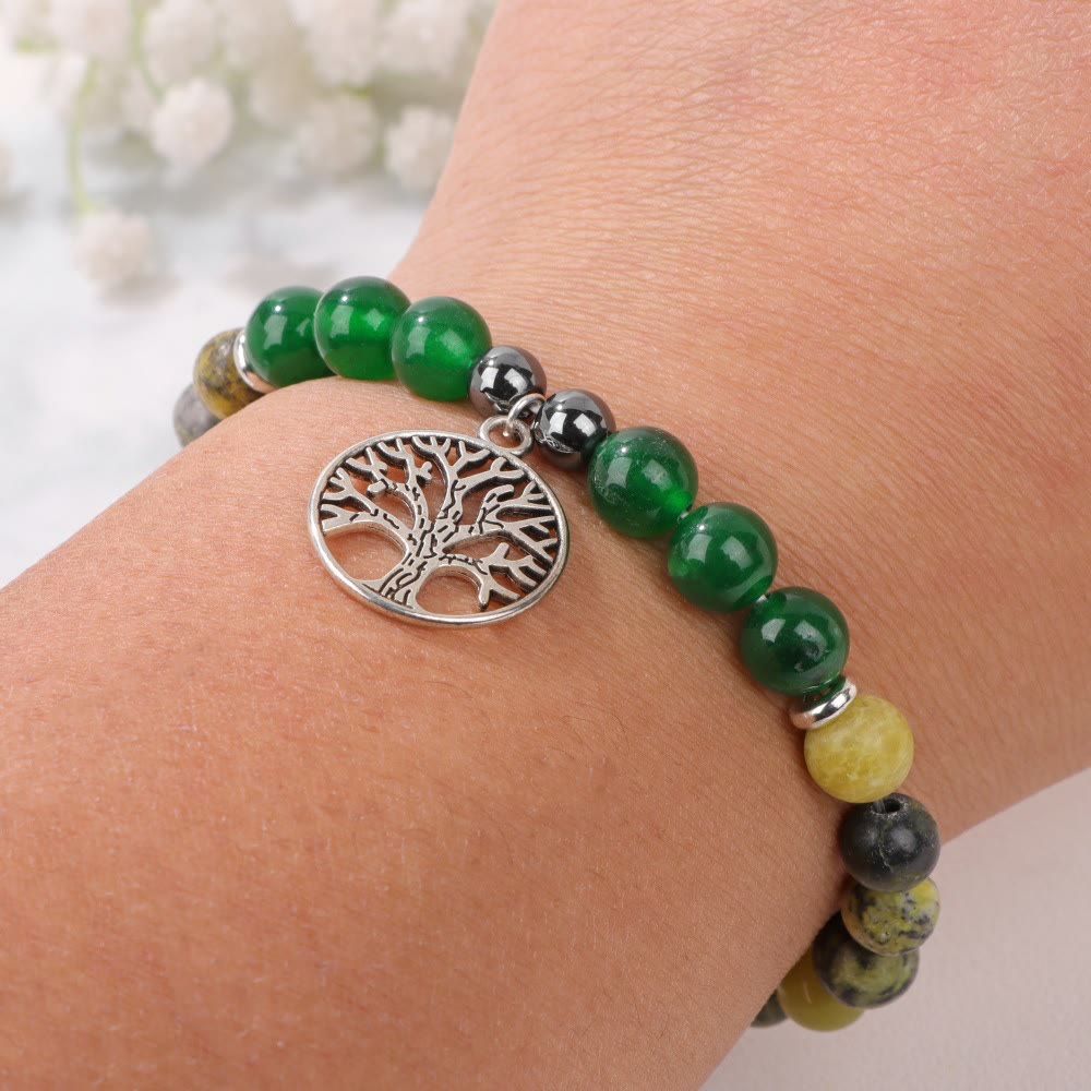 Naturligt krystal-livstræ-armbånd – Mila