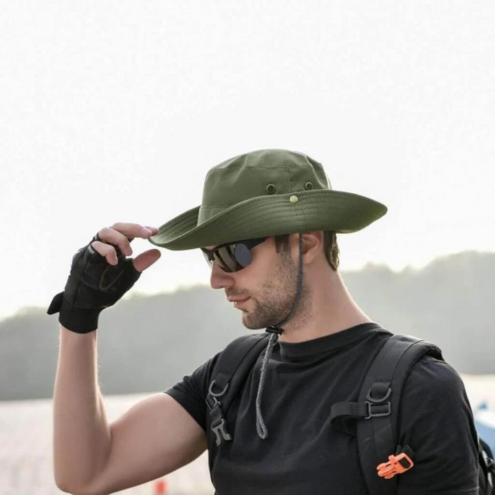 Vandafvisende outdoor-bucket hat med UV-beskyttelse – ShieldFlex Pro